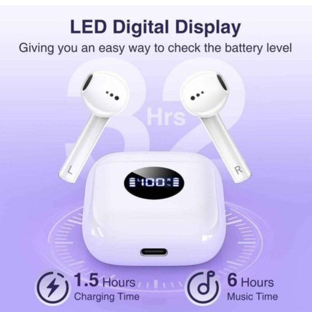 Wireless Earbuds Bluetooth 5.3 Headphones with Charging Case